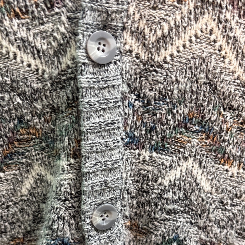 Method Chic Gray Vintage Patterned Buttoned Cardi… - image 3